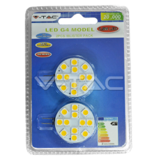 LED spuldze - LED Spotlight - 2.5W 12V G4 SMD5050 One Side Pin Warm White /Blister Pack 2pcs